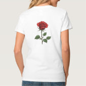 Enkelvoudige rode roos t-shirt (Achterkant)
