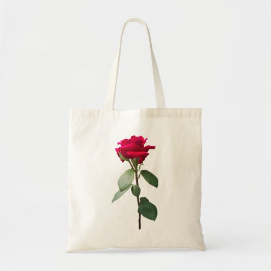 Enkelvoudige rode roos tote bag (Voorkant)