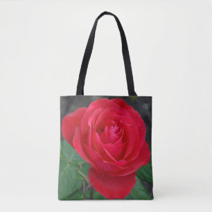 Enkelvoudige rode roos tote bag
