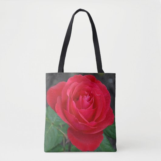 Enkelvoudige rode roos tote bag (Voorkant)