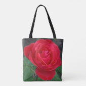 Enkelvoudige rode roos tote bag (Achterkant)