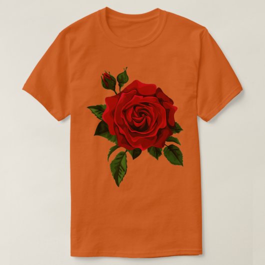 Enkelvoudige rode rozen ventilator van rode staafr t-shirt (Design voorkant)