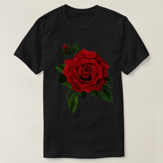 Enkelvoudige rode rozen ventilator van rode staafr t-shirt (Design voorkant)