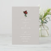 Enkelvoudige  rode rozenweduwen kaart (Staand voorkant)