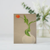 Enkelvoudige rode streep in een witte fase briefkaart (Staand voorkant)