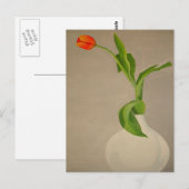 Enkelvoudige rode streep in een witte fase briefkaart (Voorkant / Achterkant)