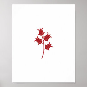 Enkelvoudige rode tulp poster