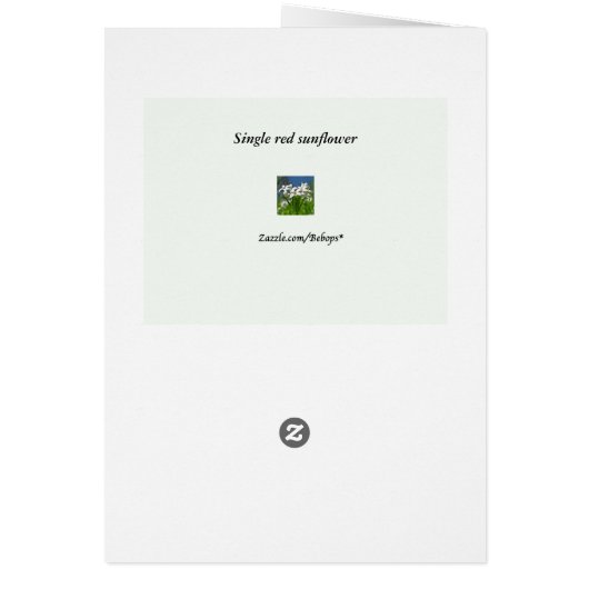 Enkelvoudige rode zonnebloem Blank Kaart (Achterkant)