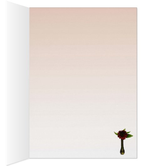 Enkelvoudige rode zonnebloem Blank Kaart (Binnen (Rechts))