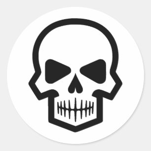 Enkelvoudige schedel   Elegantie in zwart en wit Ronde Sticker