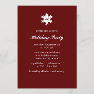 Enkelvoudige Snowflake Monogram Invitaties Kaart