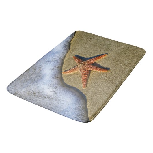 Enkelvoudige Starfish op strand Badmat (Gekanteld)