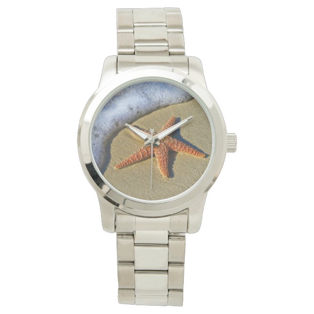 Enkelvoudige Starfish op strand Horloge (Voorkant)
