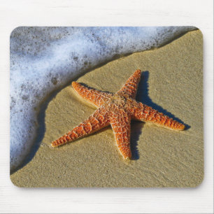 Enkelvoudige Starfish op strand Muismat