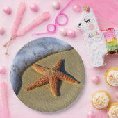 Enkelvoudige Starfish op strand Papieren Bordje (Feest)