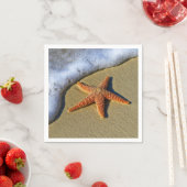 Enkelvoudige Starfish op strand Servetten (Insitu)
