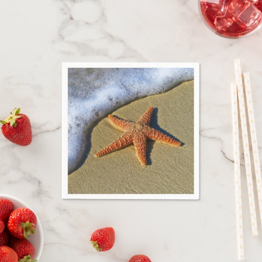 Enkelvoudige Starfish op strand Servetten (Insitu)