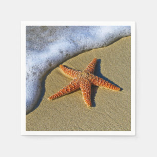 Enkelvoudige Starfish op strand Servetten