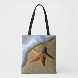 Enkelvoudige Starfish op strand Tote Bag