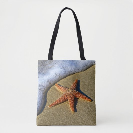 Enkelvoudige Starfish op strand Tote Bag (Voorkant)