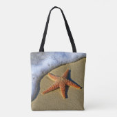 Enkelvoudige Starfish op strand Tote Bag (Achterkant)