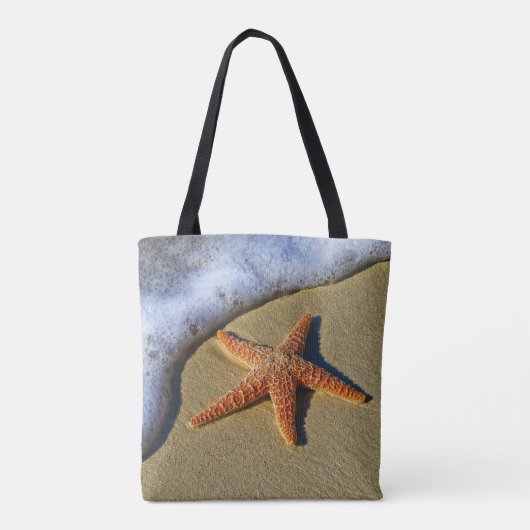 Enkelvoudige Starfish op strand Tote Bag (Achterkant)