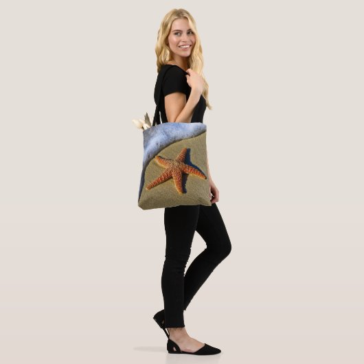 Enkelvoudige Starfish op strand Tote Bag (Op model)