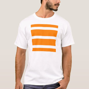 Enkelvoudige streep - Wit op Sinaasappel T-shirt