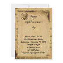 Enkelvoudige uitnodiging van anti-Valentijn partij