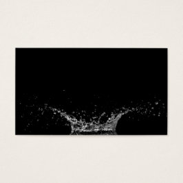 Enkelvoudige waterspatten op een zwarte achtergron visitekaartjes