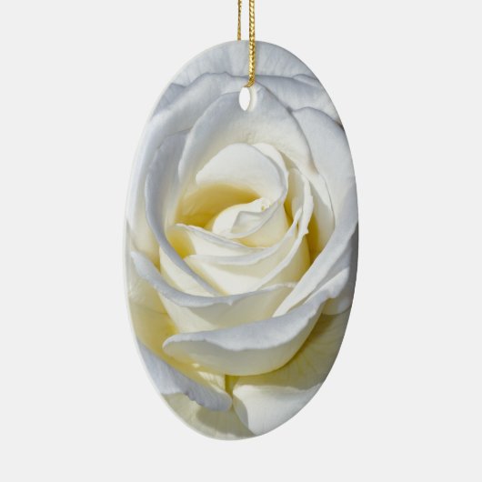 Enkelvoudige witte rozenbloesem keramisch ornament (Rechts)