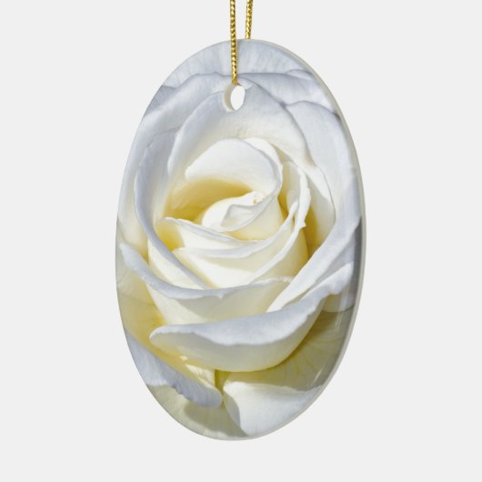 Enkelvoudige witte rozenbloesem keramisch ornament (Links)