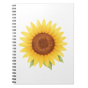 Enkelvoudige zonnebloem Waterverf Notitieboek
