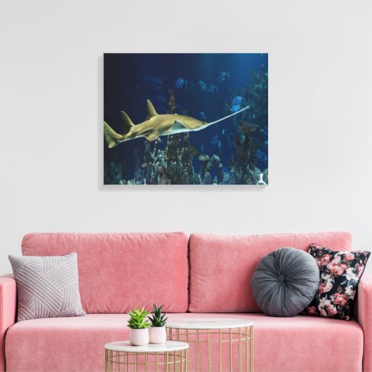 Enkelvoudige zwaardvis canvas afdruk (Insitu (Woonkamer))