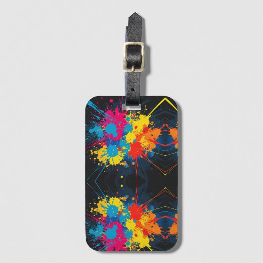 enkelzijdig Splatter Design Bagagelabel (Voorkant (verticaal))