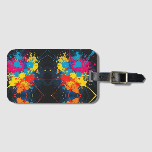 enkelzijdig Splatter Design Bagagelabel (Voorkant (horizontaal))