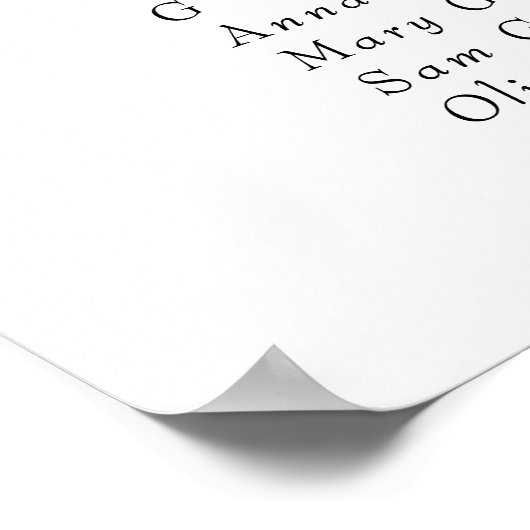 Enkelzijdige alfabetische zitplaats A-M Poster (Hoek)