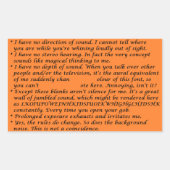 Enkelzijdige doofheid Wieg Sheet Rechthoekige Sticker (Voorkant)