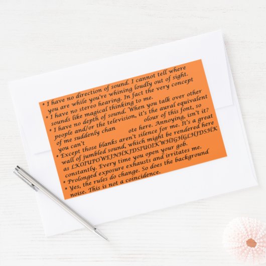 Enkelzijdige doofheid Wieg Sheet Rechthoekige Sticker (Envelop)