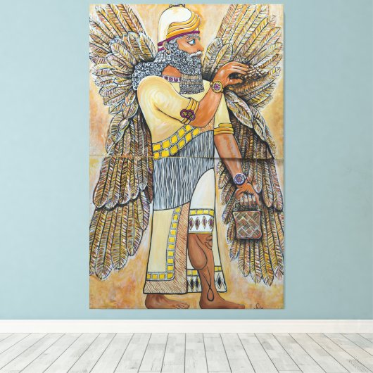 Enki de Annunaki Canvas Afdruk (Insitu (Houten vloer))