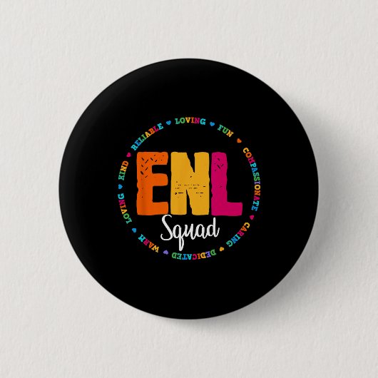 Enl Squad Teacher English New Language Squad Team  Ronde Button 5,7 Cm (Voorkant)