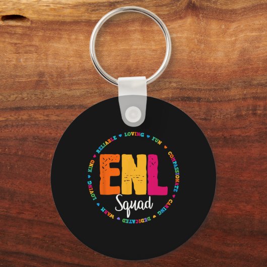 Enl Squad Teacher English New Language Squad Team Sleutelhanger (Voorkant)