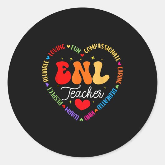Enl Teacher Squad English New Language Squad Crew  Ronde Sticker (Voorkant)