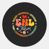 Enl Team Teacher English New Language Squad Crew  Ronde Sticker (Voorkant)