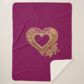 Enlaced Golden Heart Ai Art Sherpa Deken (Voorkant)