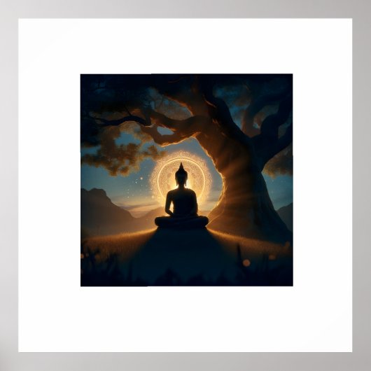 Enlightenment Under Bodhi Tree - Buddha Meditation Poster (Voorkant)