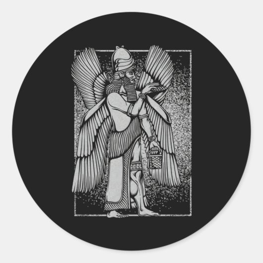 Enlil Elil Oude Sumerische God Anunnaki Gilgamesh Ronde Sticker (Voorkant)