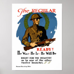 Enlist for the Infantry - WWI Poster