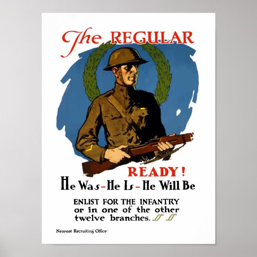 Enlist for the Infantry - WWI Poster (Voorkant)