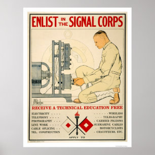 Enlist in Signal Corps 1919 Poster